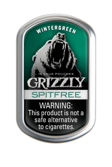 A can of Grizzly Spitfree Wintergreen.